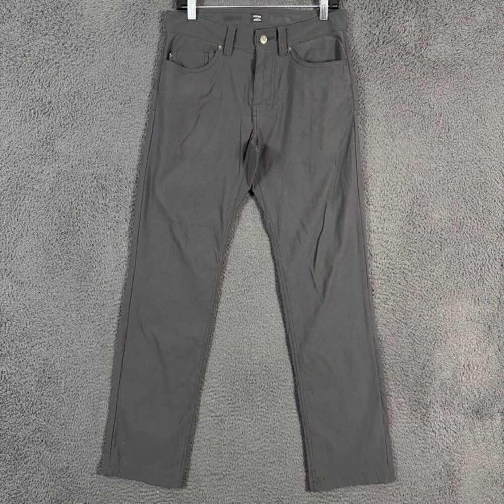 Prana Pants Mens 30x32 Gray Brion Straight Fit Stretch Outdoor Hiking Travel